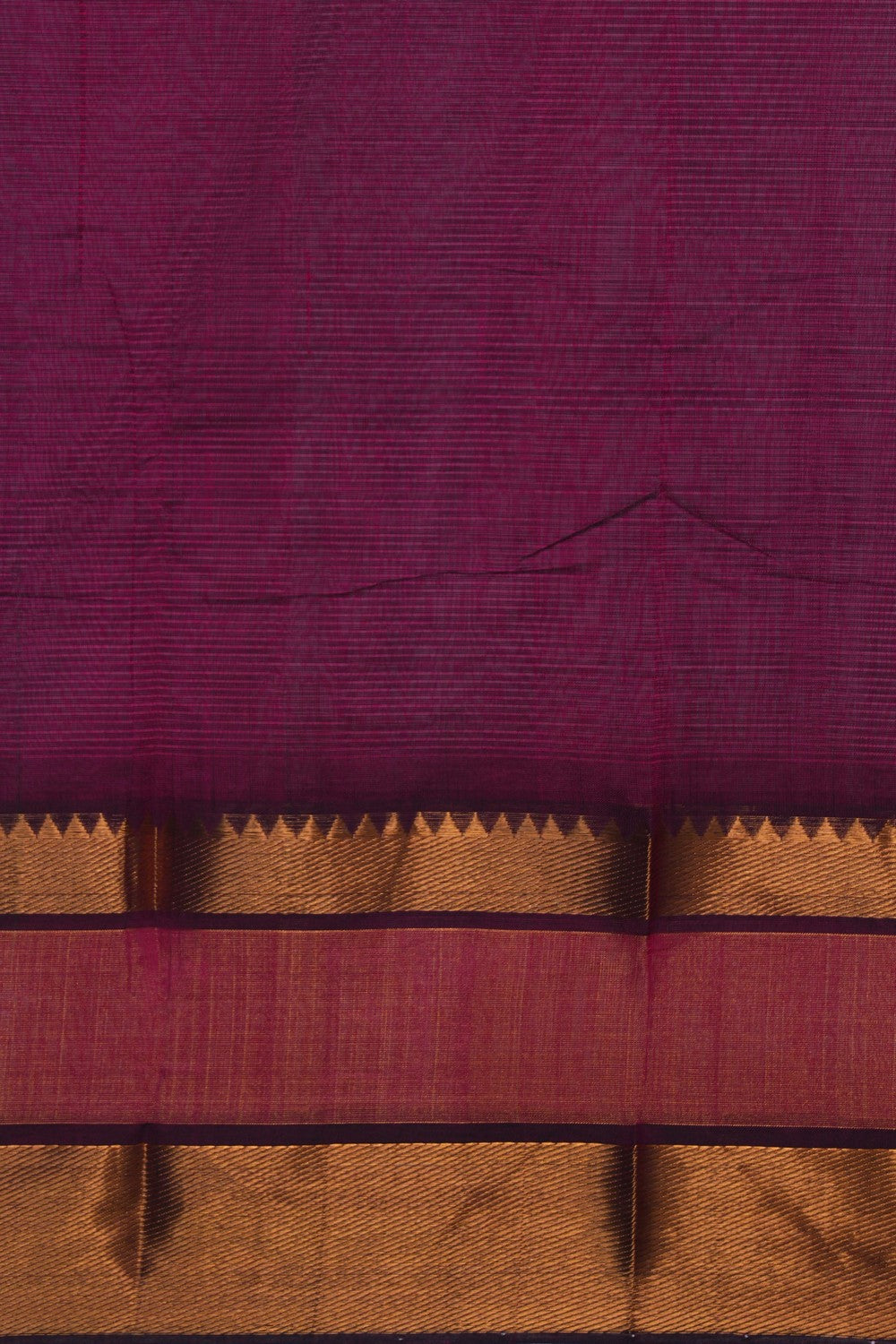 Image of Mangalgiri Zari Striped Plum-Pink Saree
