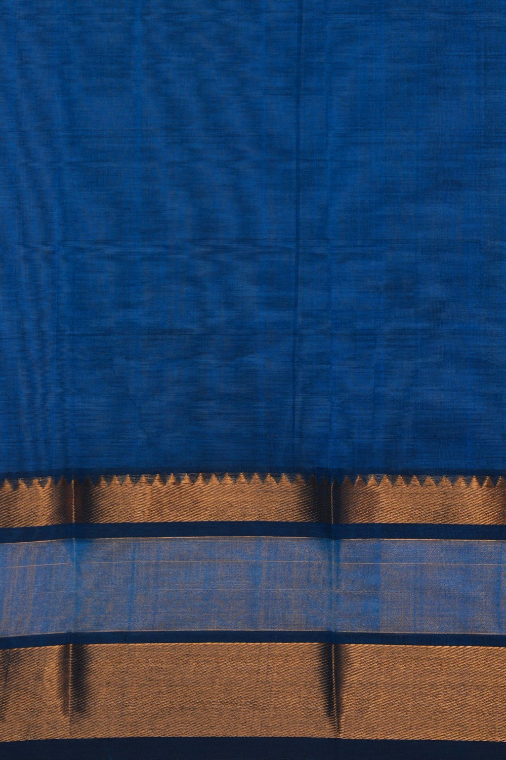 Image of Mangalgiri Zari Striped Blue Saree