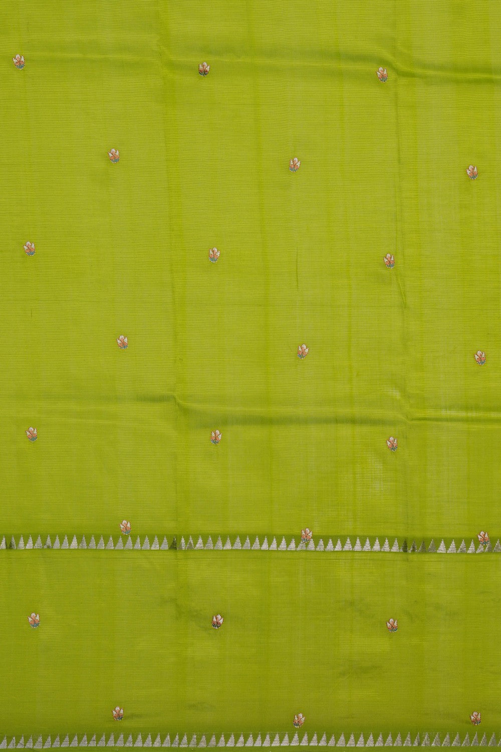 Image of Mangalgiri Silk Green Saree