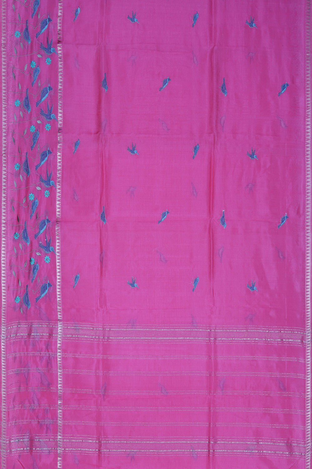 Image of Mangalgiri Silk Pink Saree