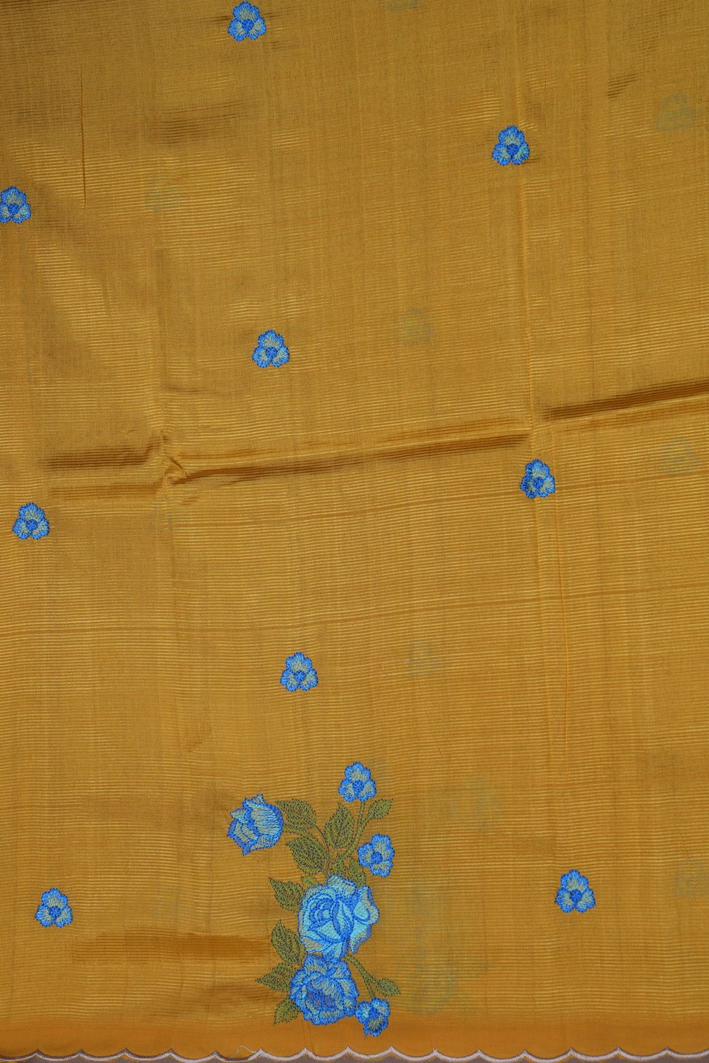 Image of Mangalgiri Silk Yellow Saree
