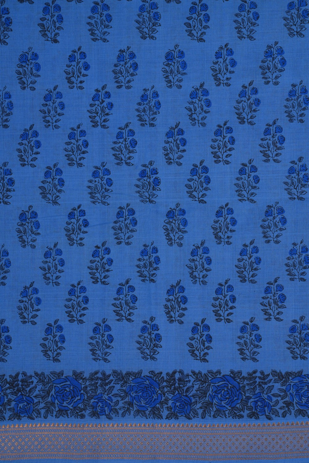 Image of Mangalgiri Cotton Smoky Blue Saree