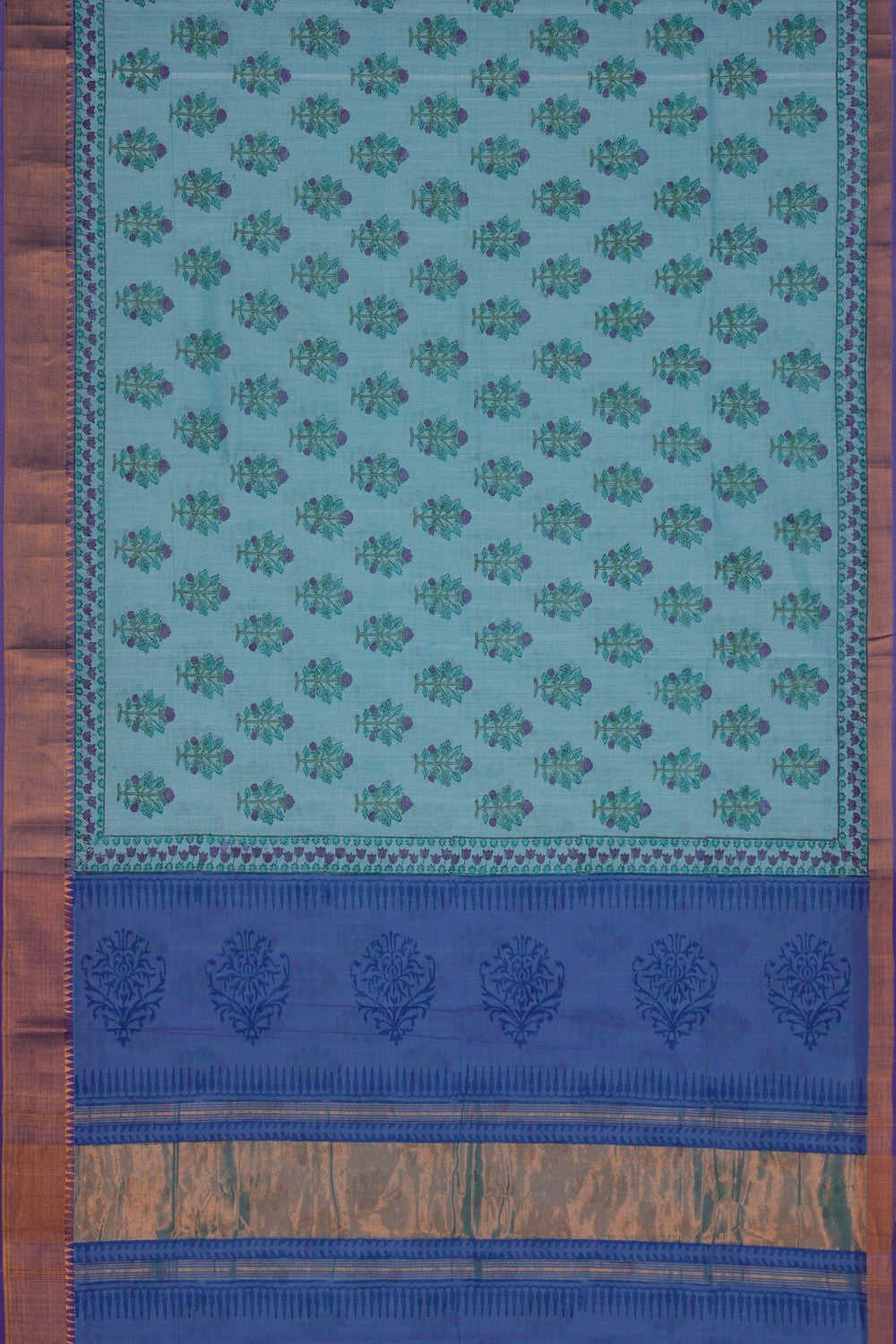 Image of Mangalgiri Aqua Blue Saree