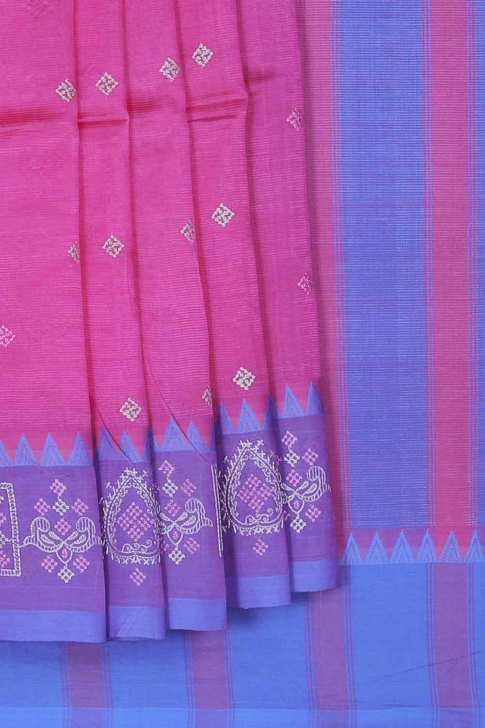Image of Mangalgiri Silk Pink Saree