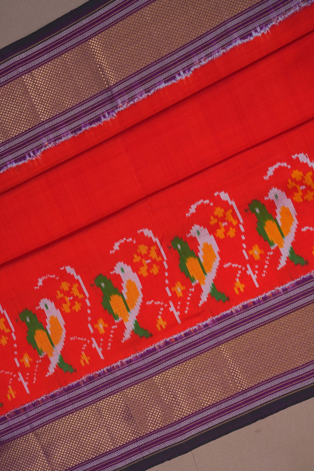 Image of Pochampally Ikat Silk Red Saree