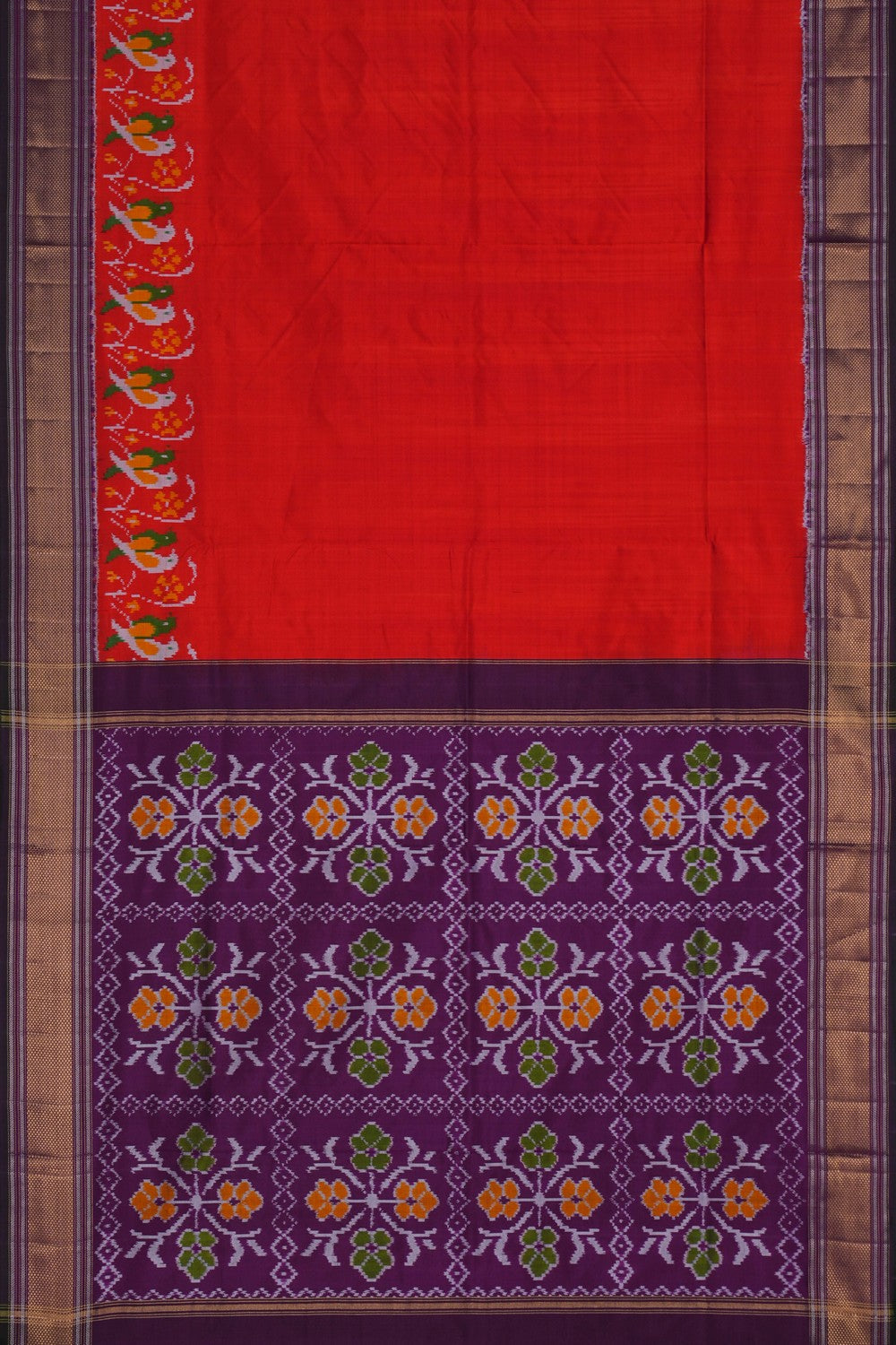 Image of Pochampally Ikat Silk Red Saree