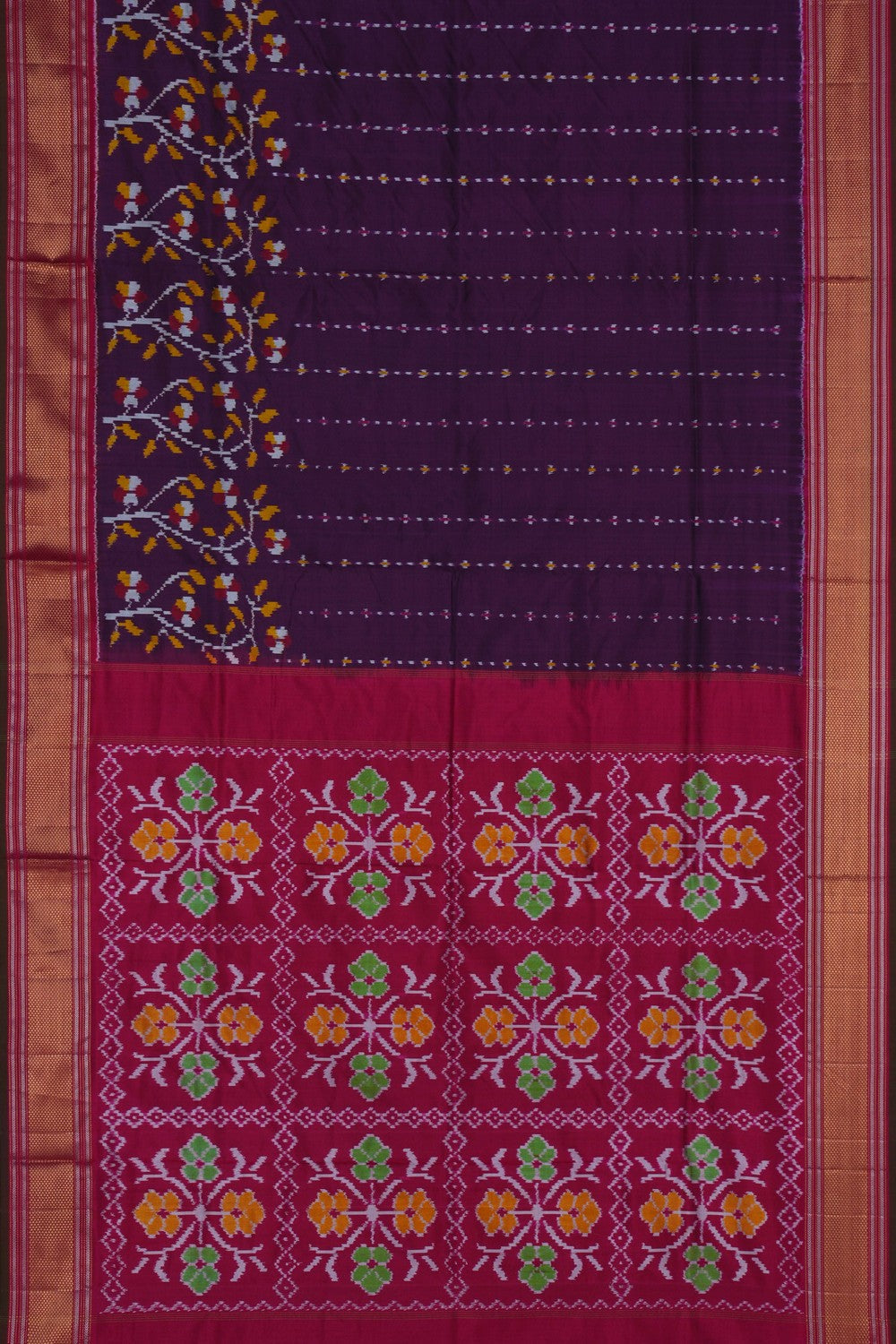 Image of Pochampally Ikat Silk Purple Saree