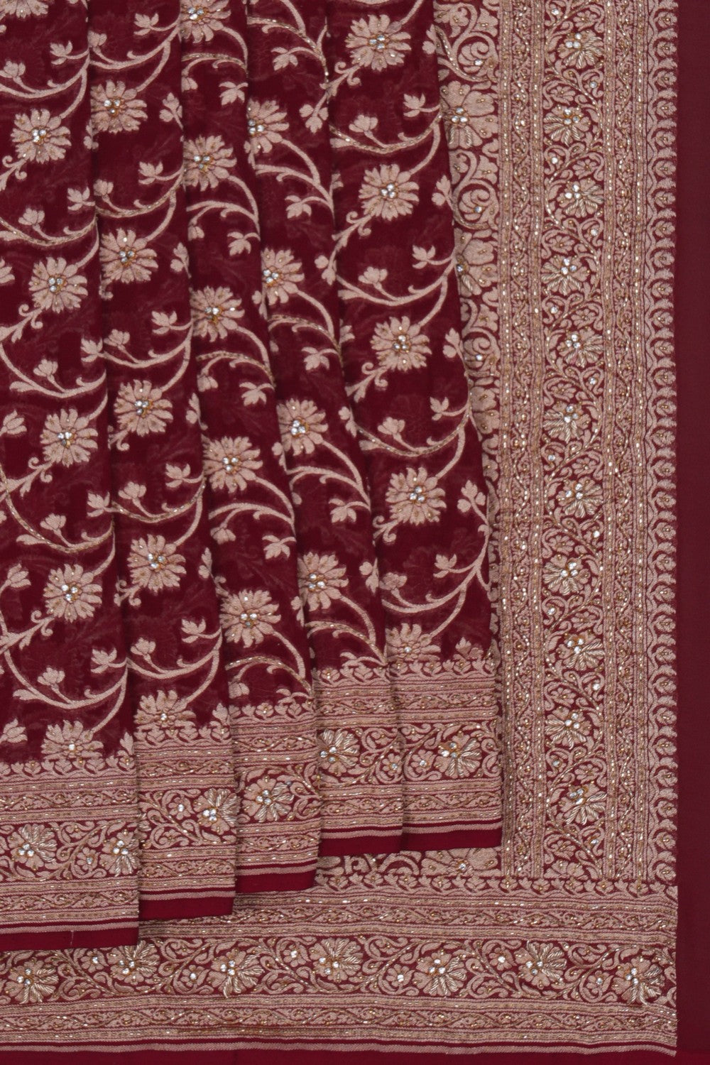 Image of Banarasi Georgette Maroon Saree