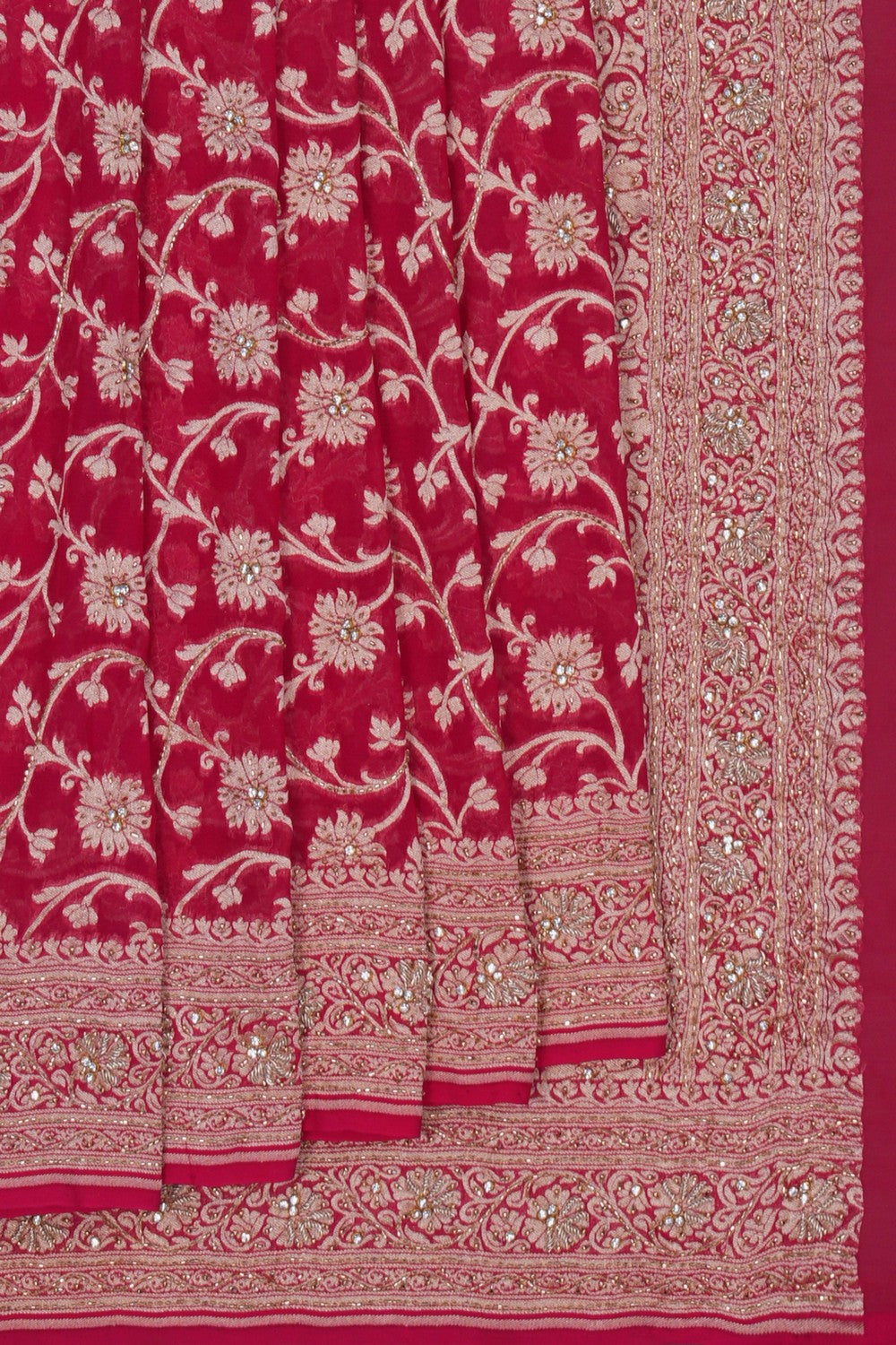 Image of Banarasi Georgette Pink Saree