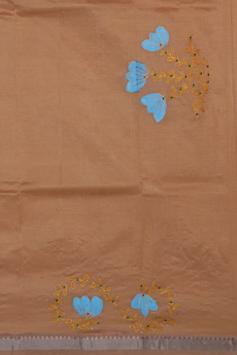 Image of Mangalgiri Silk Beige Saree