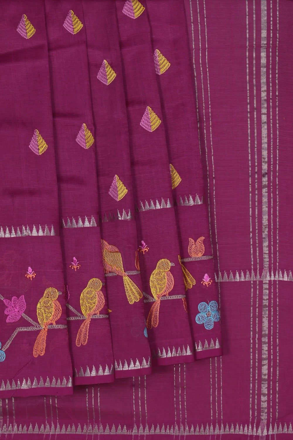 Image of Mangalgiri Silk Pink Saree