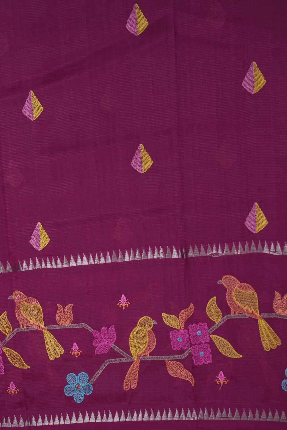 Image of Mangalgiri Silk Pink Saree