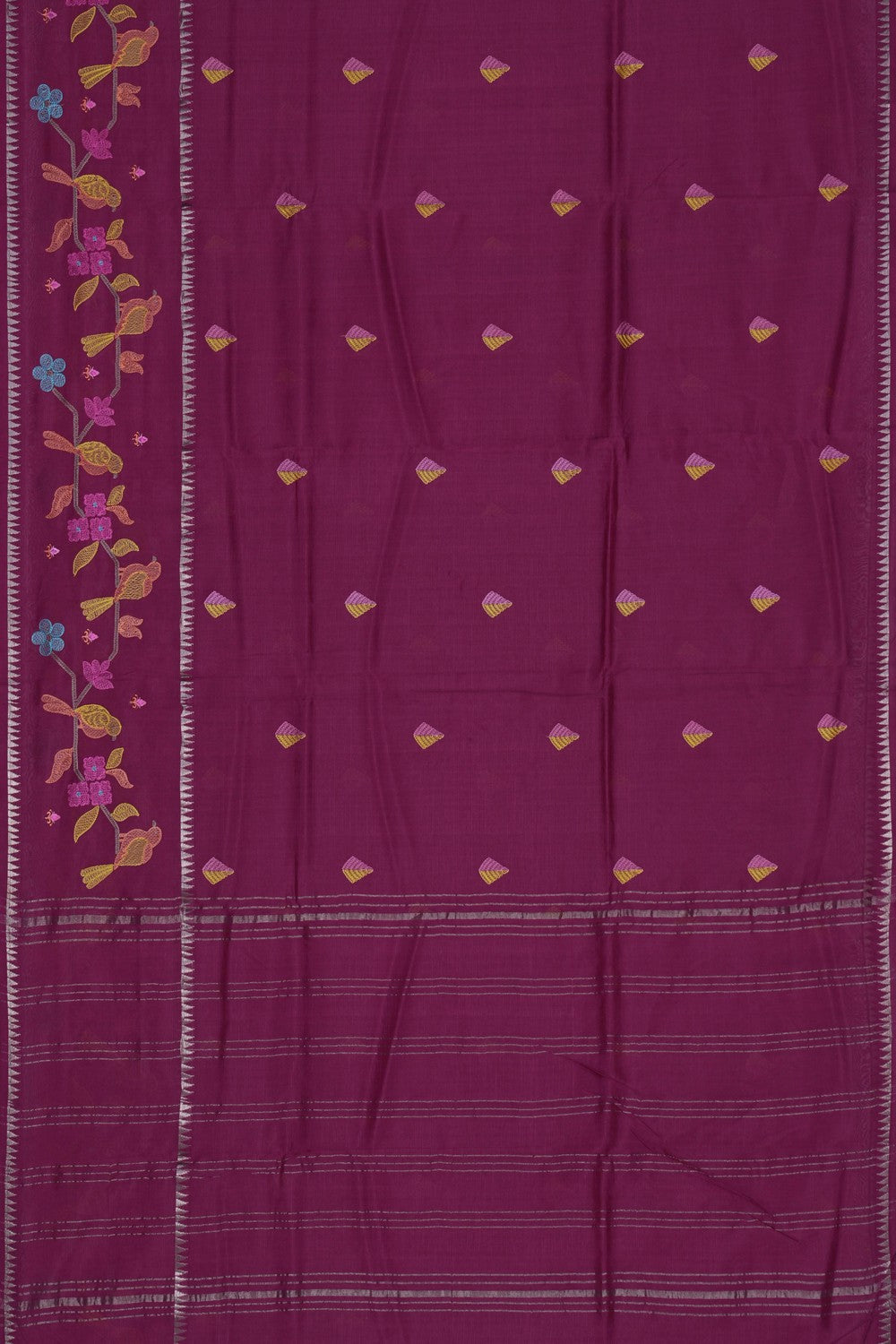 Image of Mangalgiri Silk Pink Saree