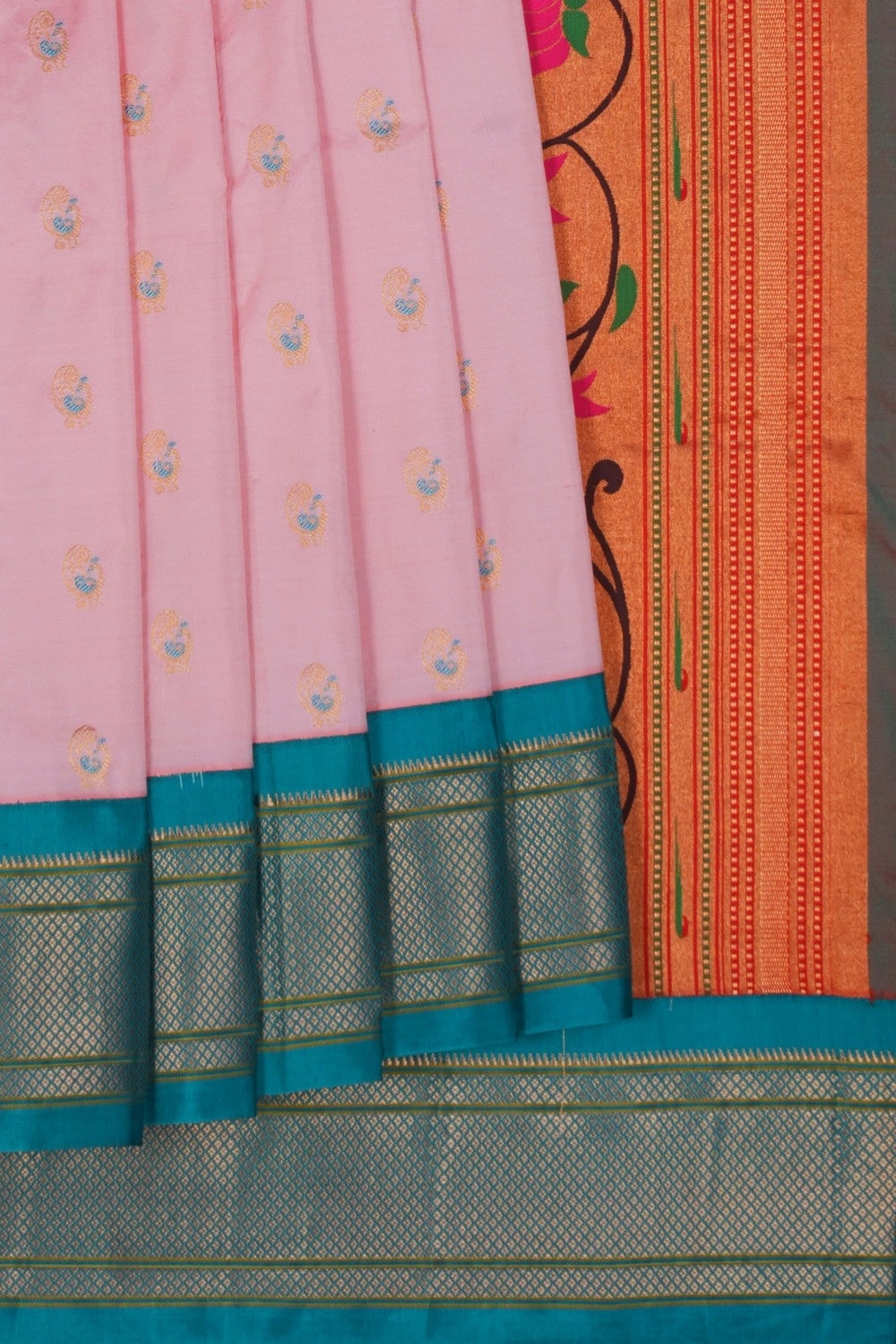 Image of Narayanpet Silk Pink Saree
