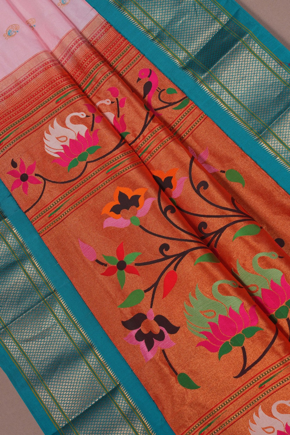 Image of Narayanpet Silk Pink Saree