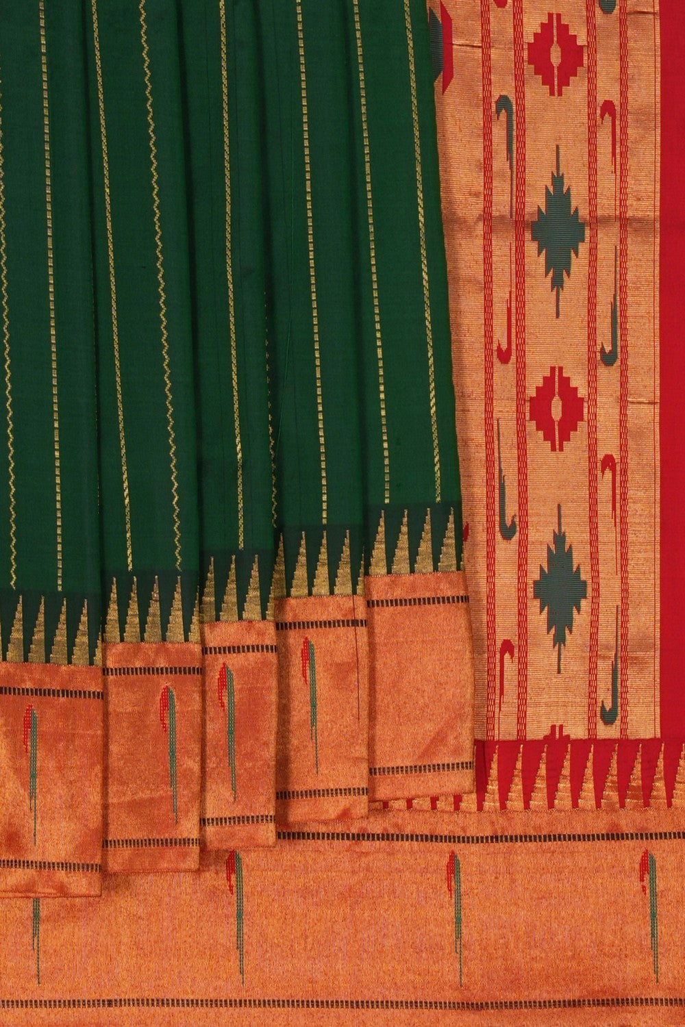 Image of Narayanpet Silk Green Saree