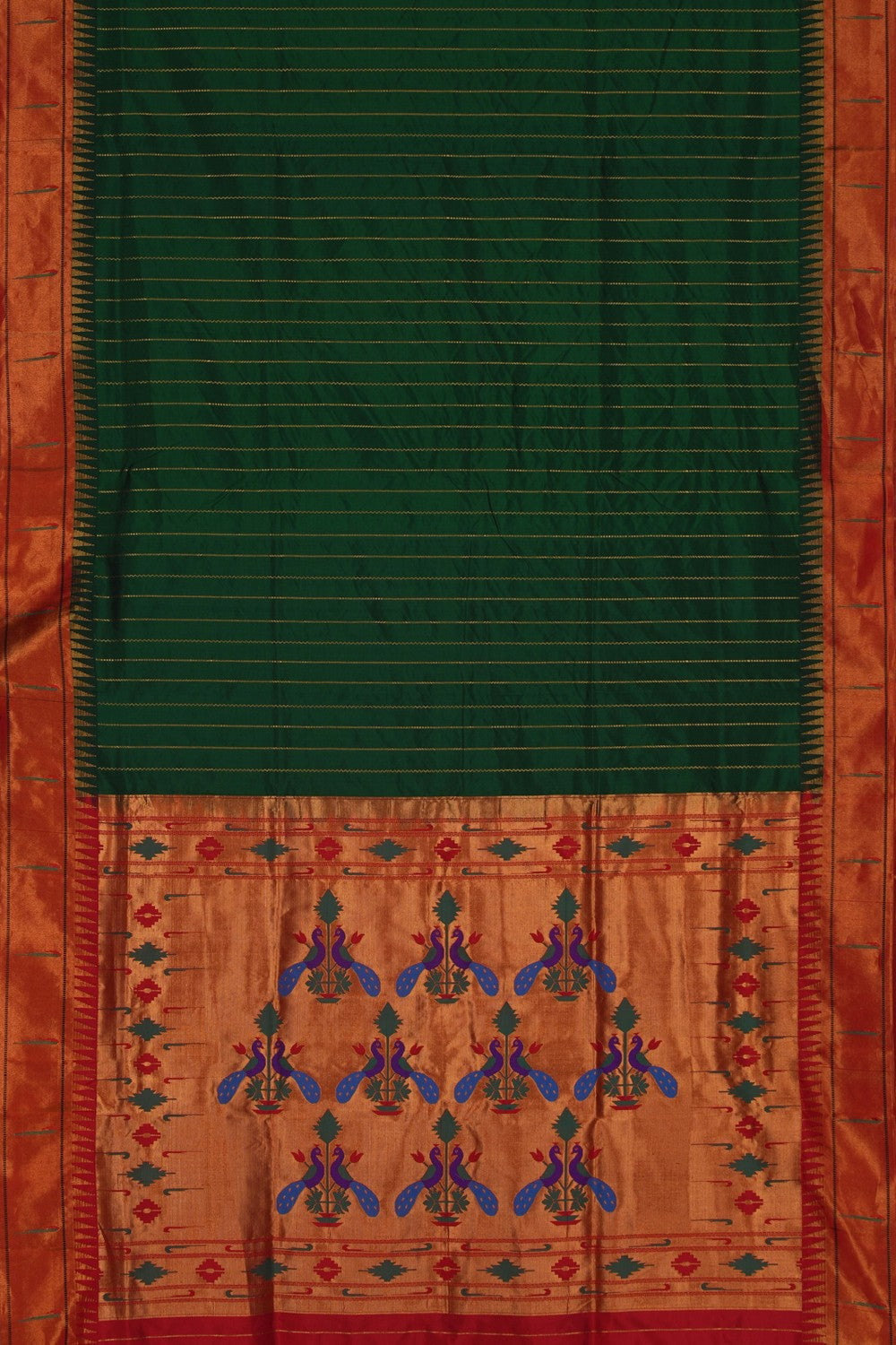 Image of Narayanpet Silk Green Saree