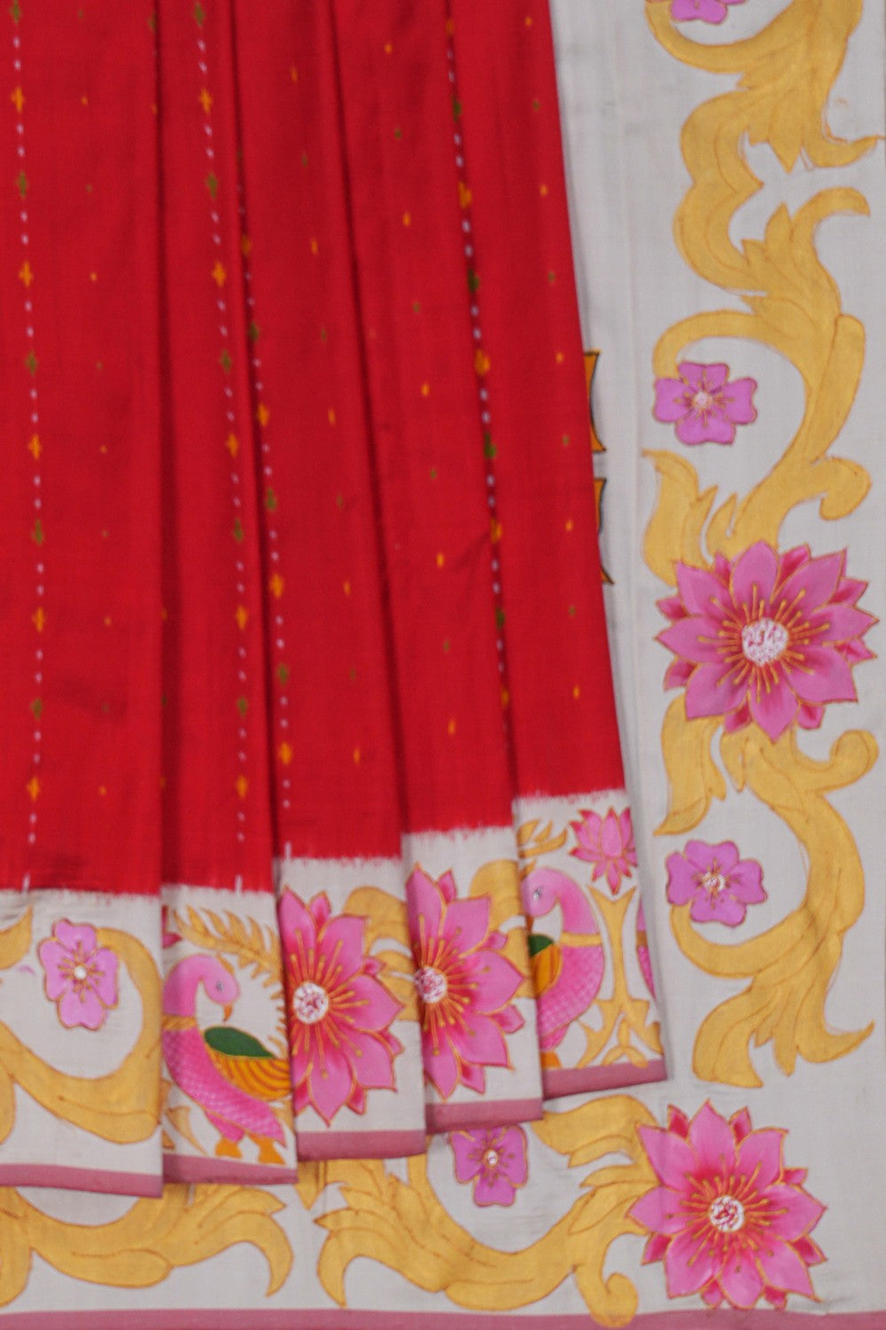 Image of Pochampally Ikat Silk Red Saree