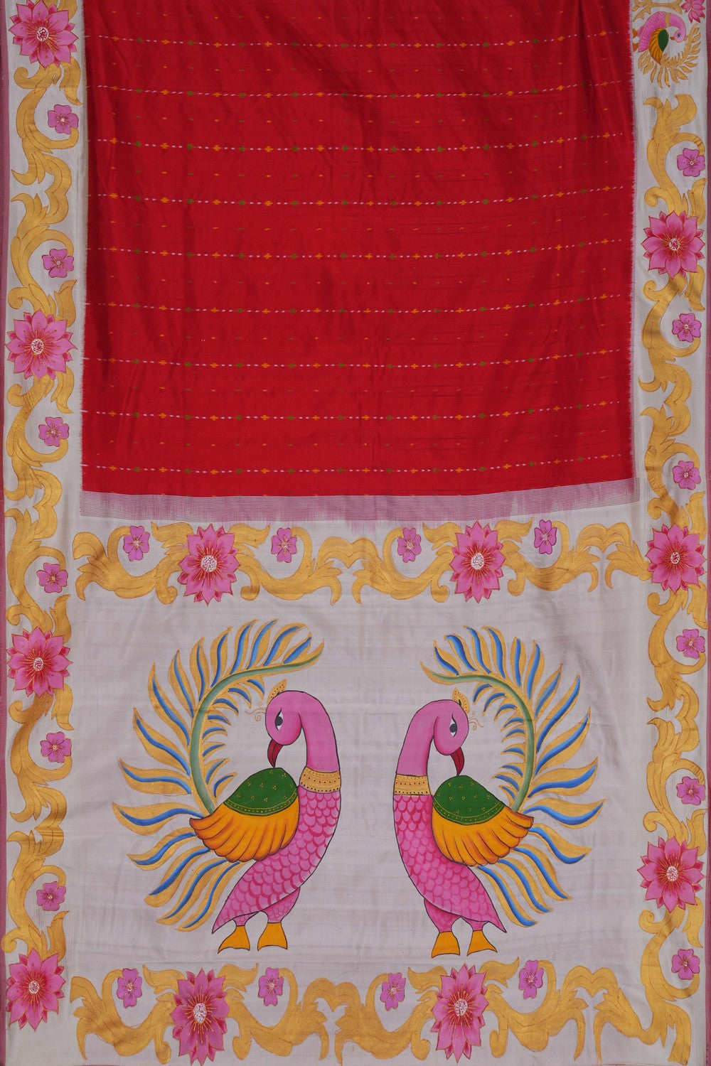 Image of Pochampally Ikat Silk Red Saree