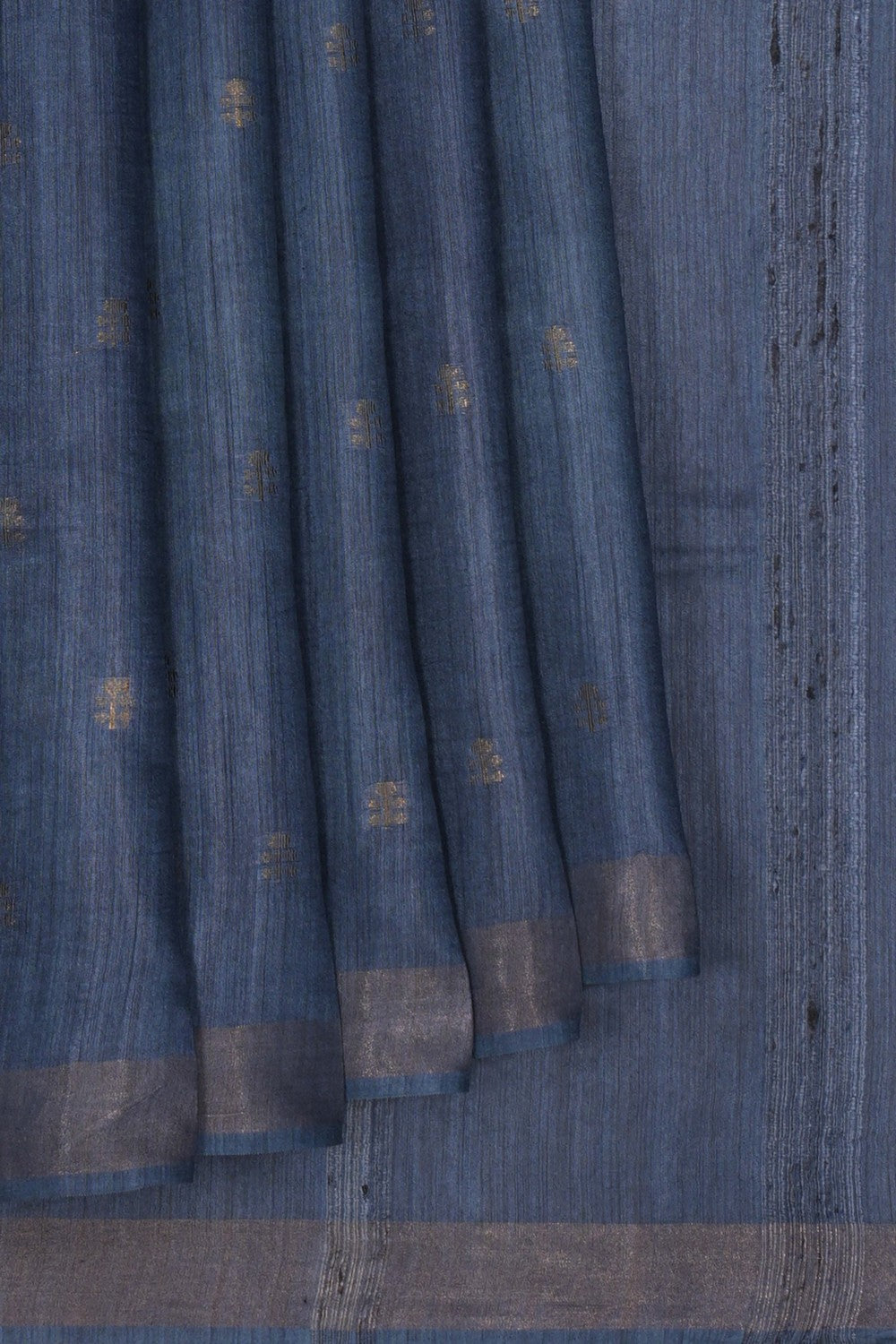Image of Bhagalpur Tussar Silk Grey Saree