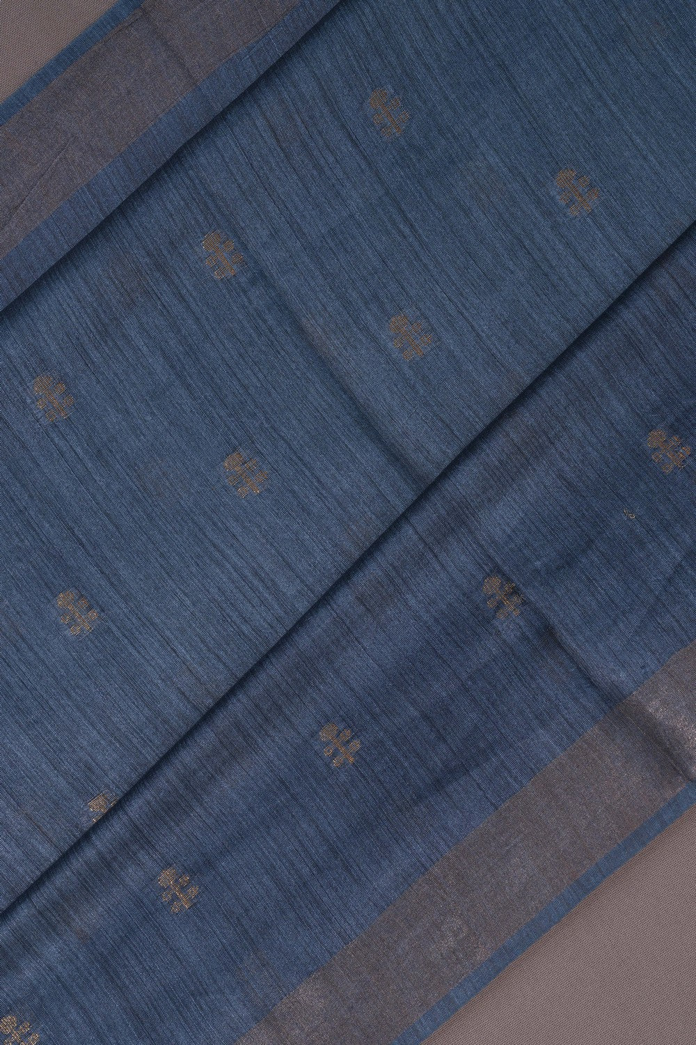 Image of Bhagalpur Tussar Silk Grey Saree