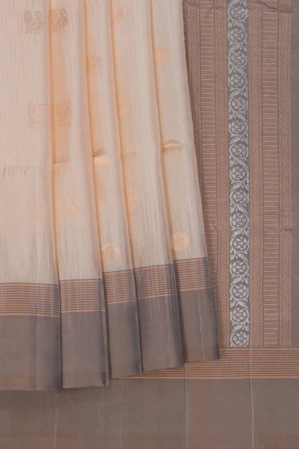Image of South Silk Off-White Saree