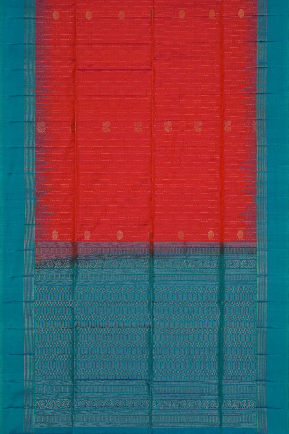 Image of South Silk Coral-Pink Saree