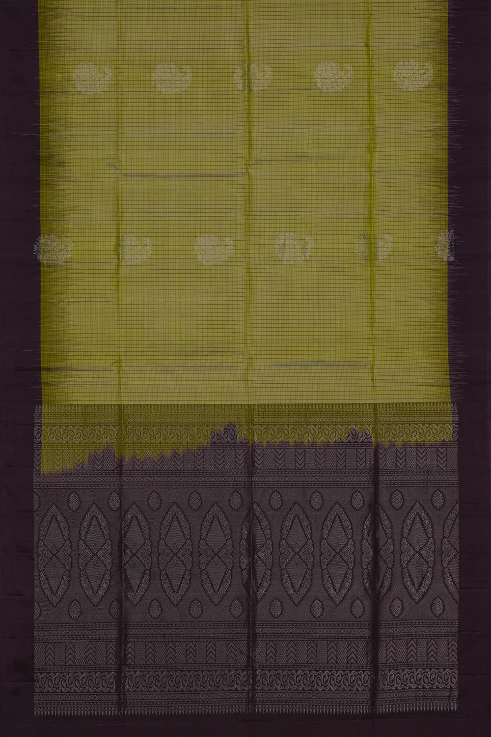 Image of South Silk Kattam Mint-Green Saree
