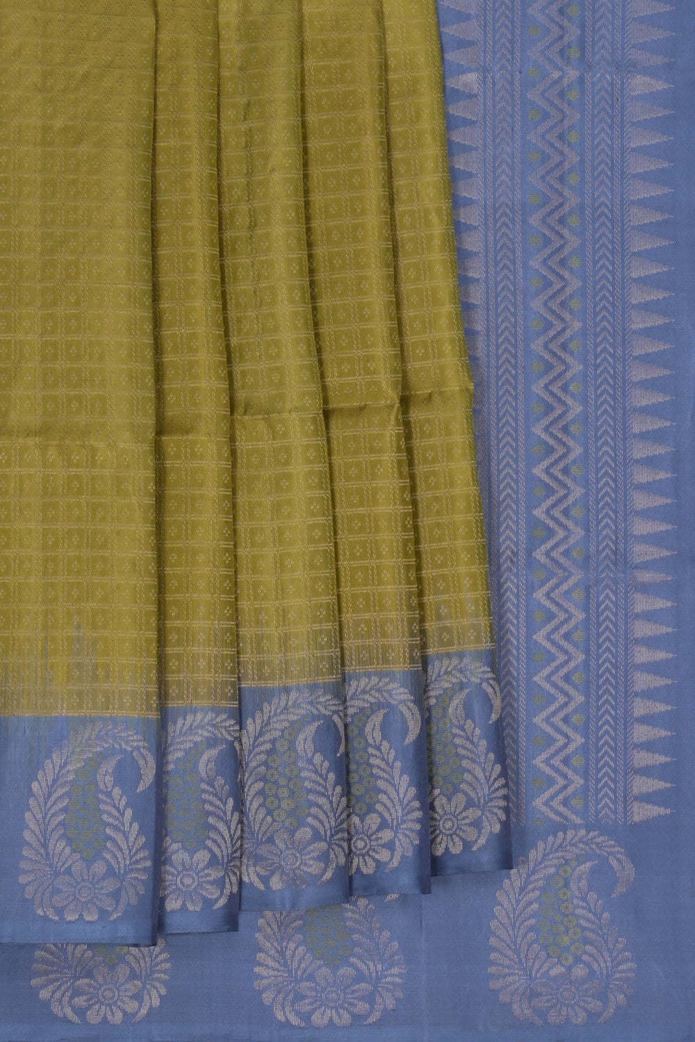 Image of South Silk Moss-Green Saree