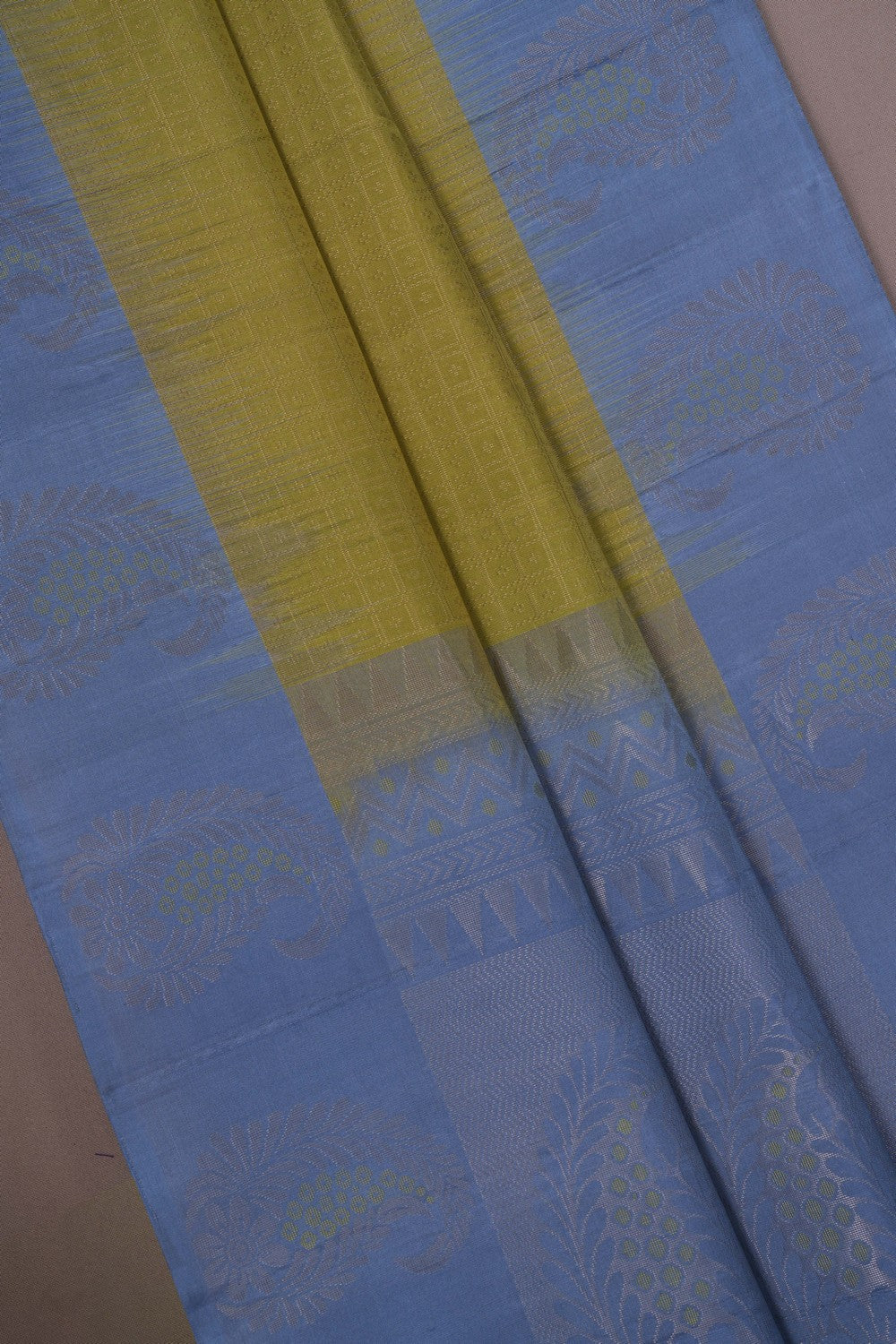 Image of South Silk Moss-Green Saree