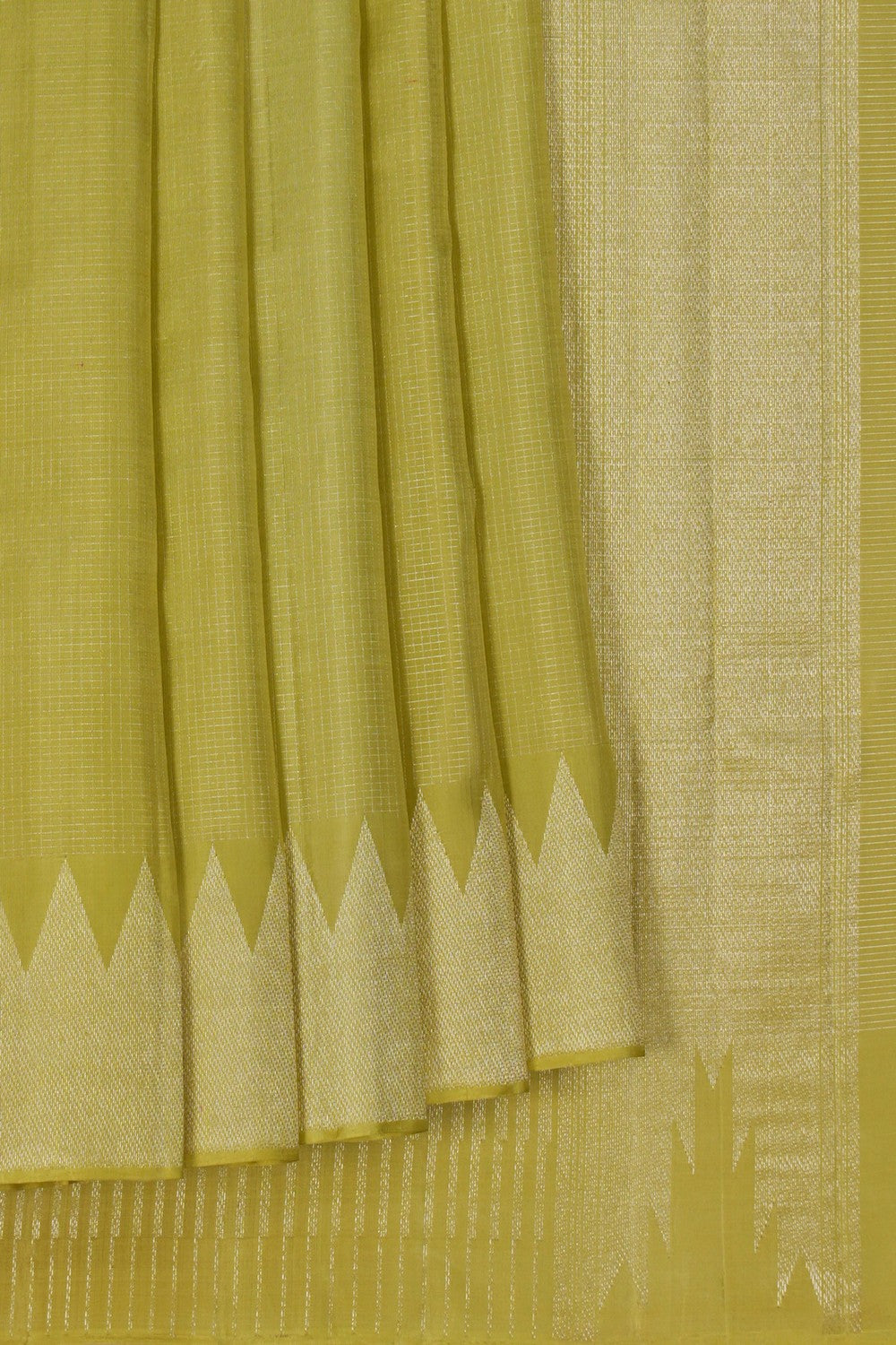 Image of South Silk Kattam Mint Green Saree