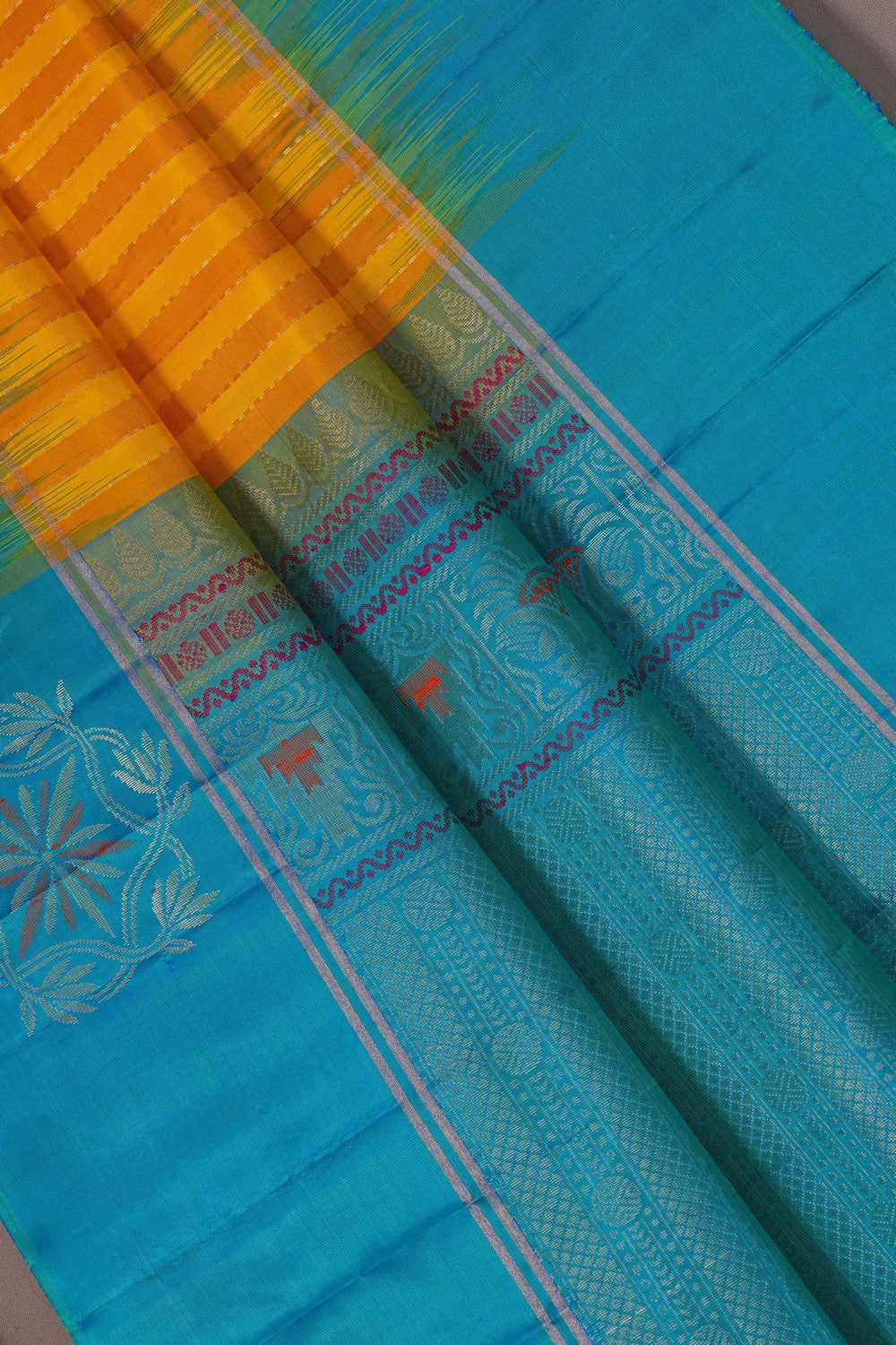 Image of South Silk Yellow Saree