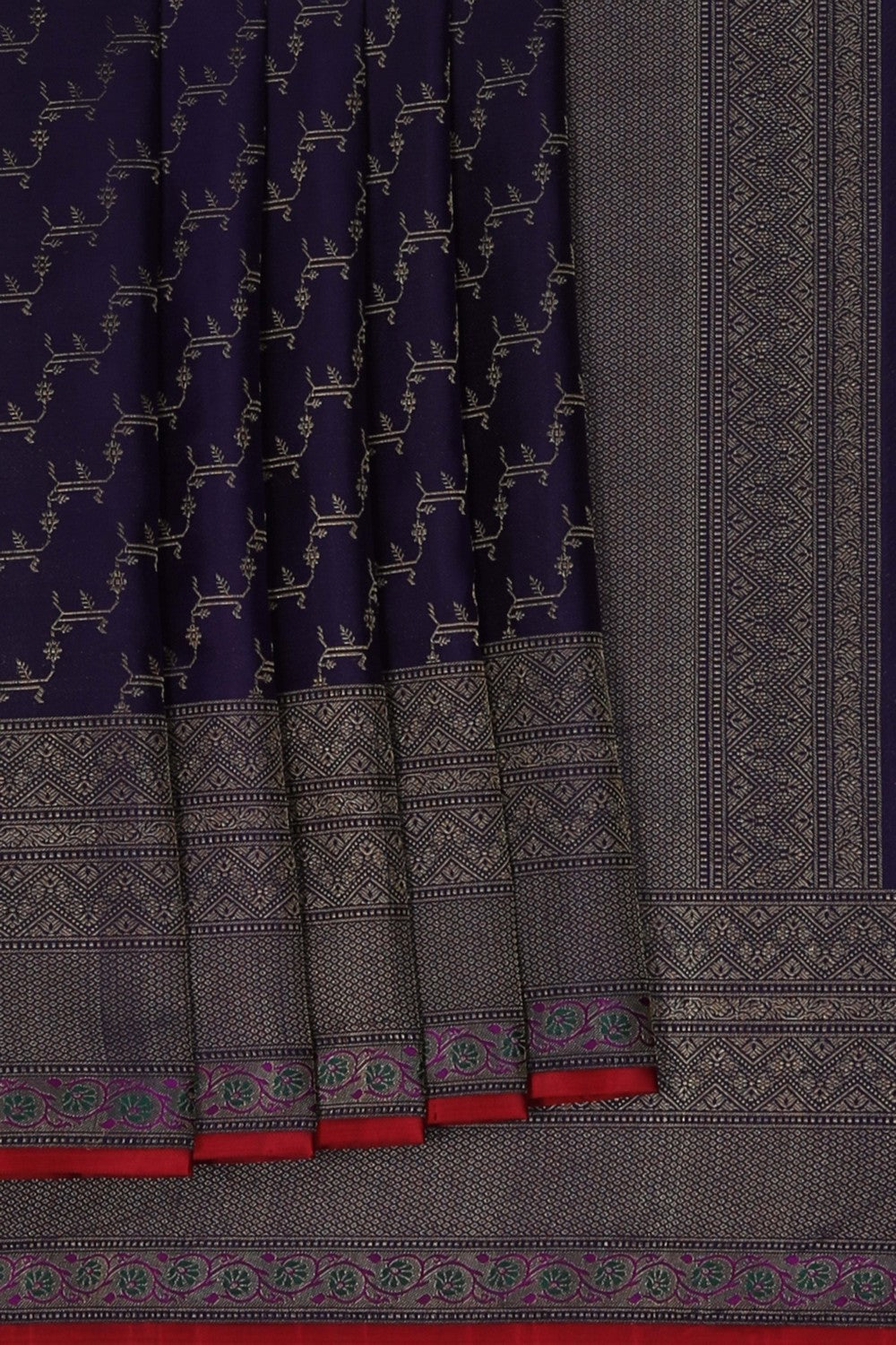 Image of Purple Brocade Arani Silk Saree