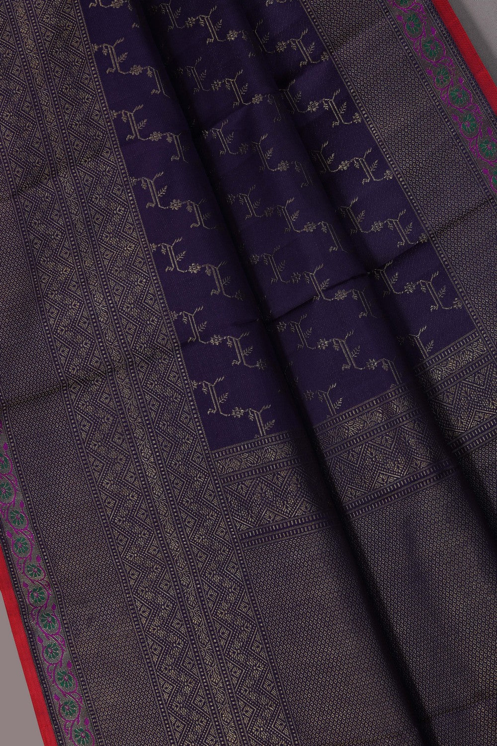 Image of Purple Brocade Arani Silk Saree