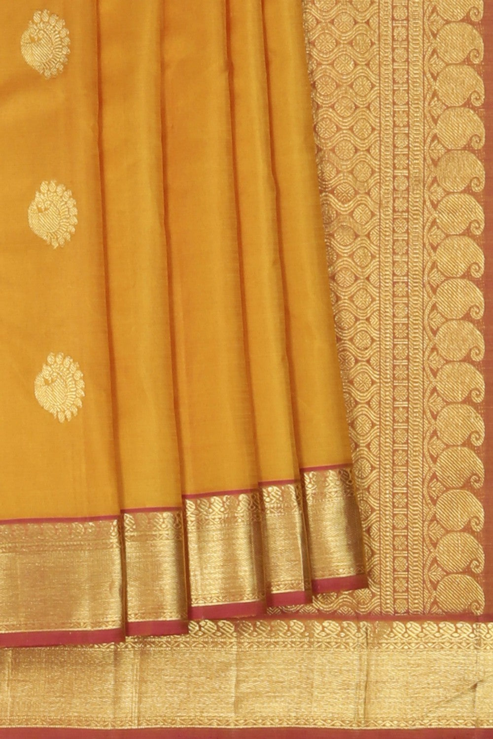 Image of A Mustard Arani Silk Saree