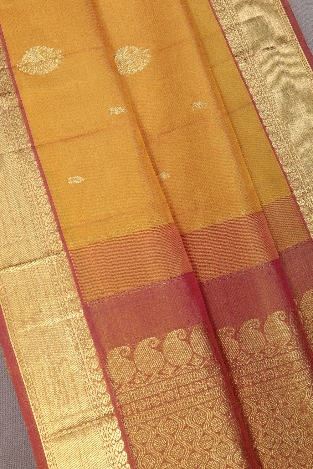 Image of A Mustard Arani Silk Saree