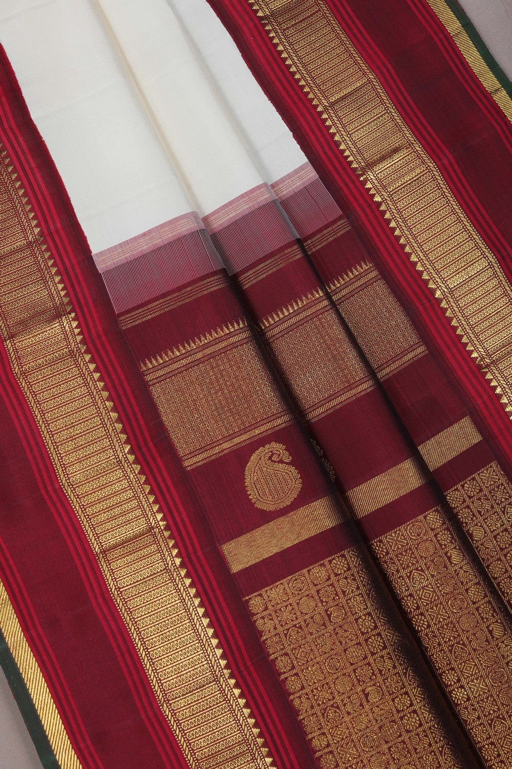Image of A Classy Off-White Arani Silk Saree