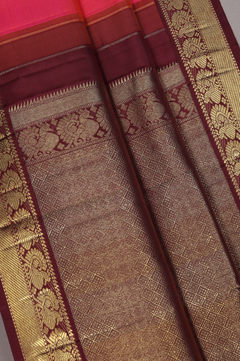 Image of A Fuchsia Pink Arani Silk Saree