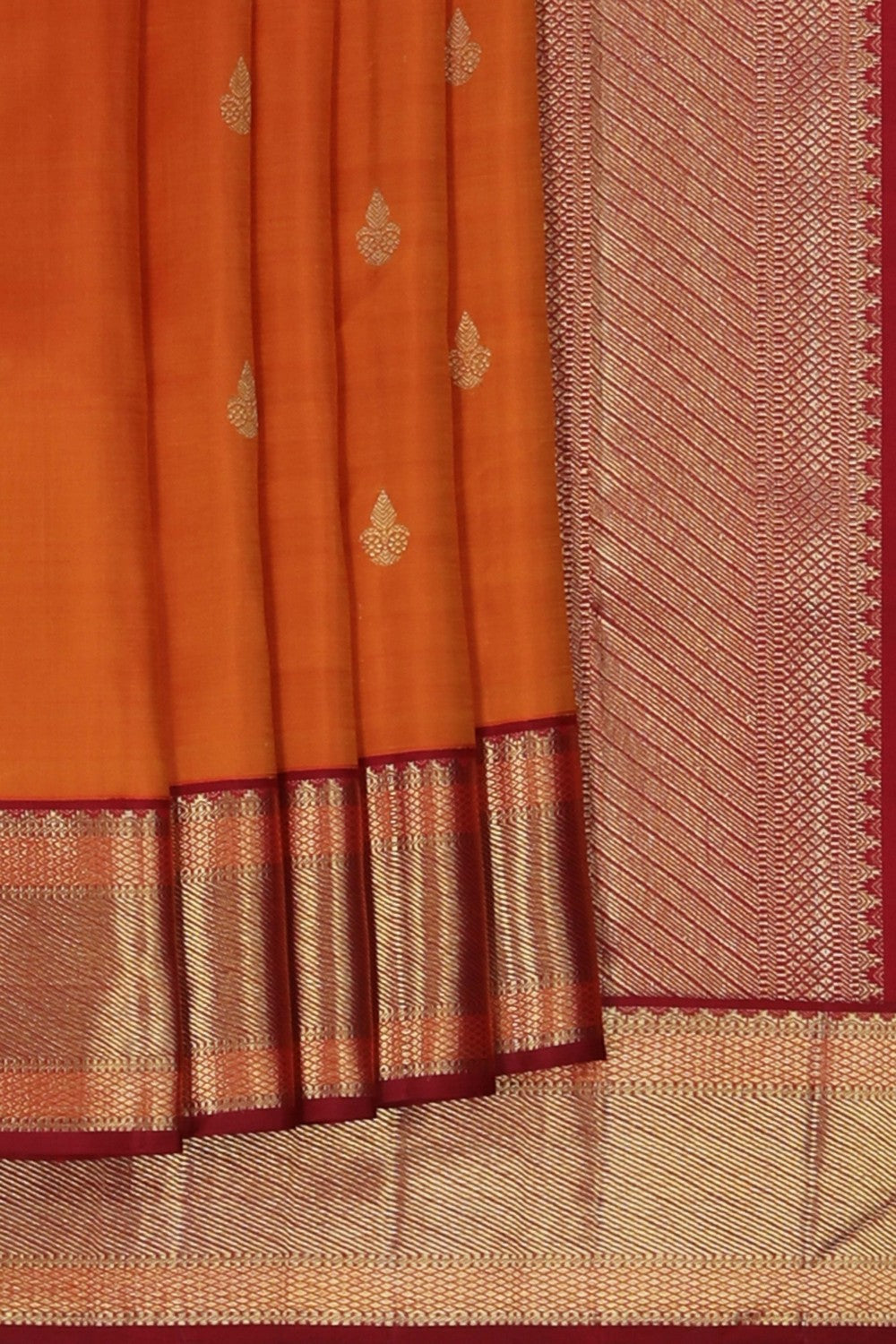 Image of An Orange Arani Silk Saree