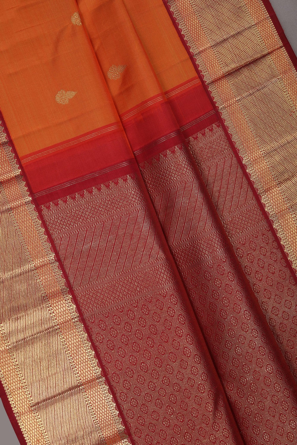 Image of An Orange Arani Silk Saree