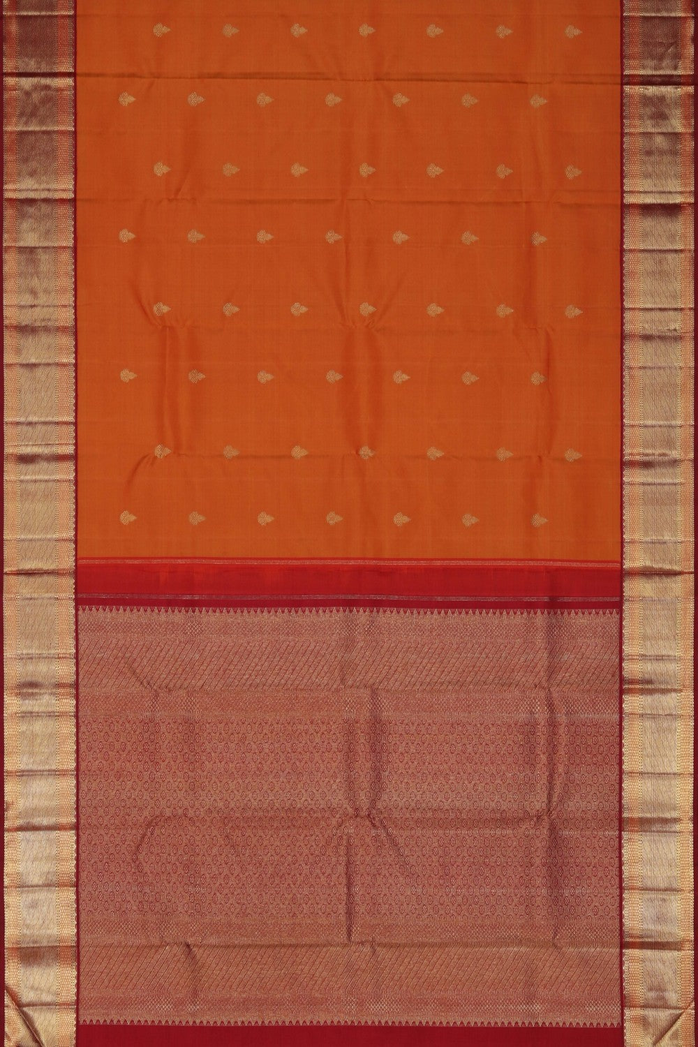 Image of An Orange Arani Silk Saree