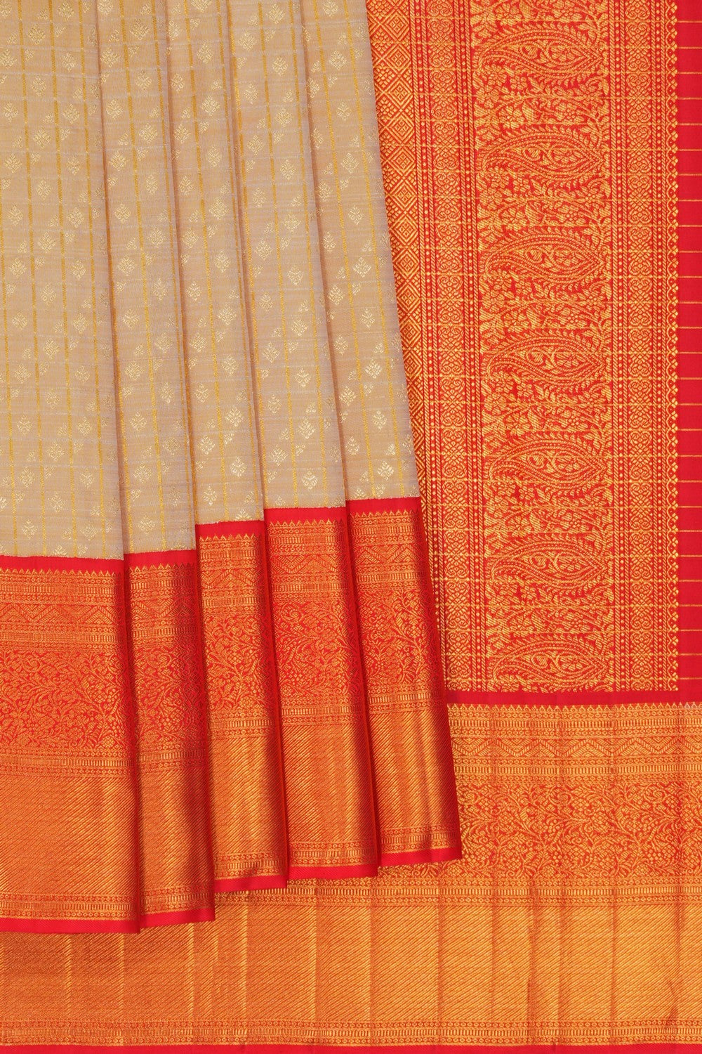 Image of Gold Kattam Kanchipuram Silk Saree