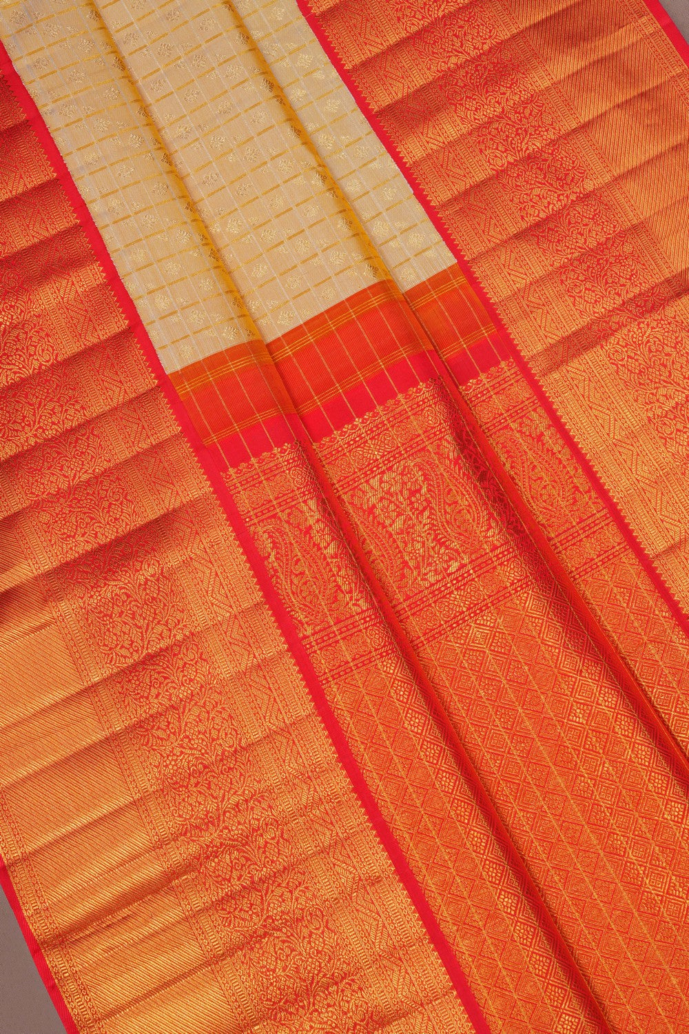 Image of Gold Kattam Kanchipuram Silk Saree
