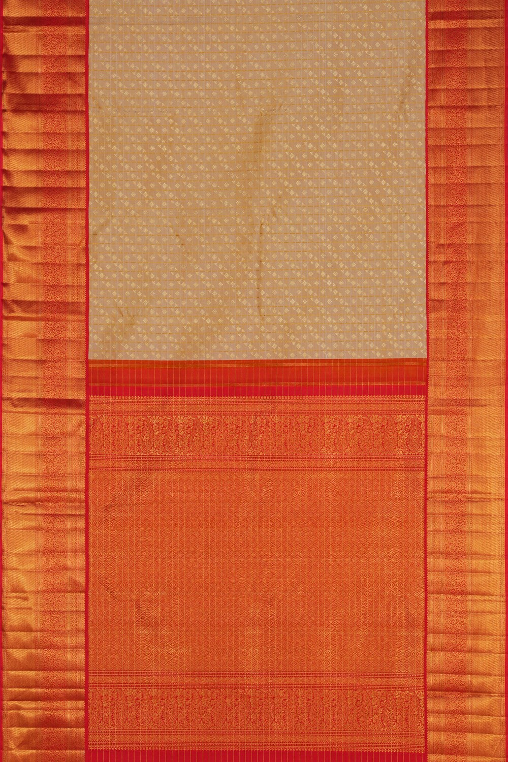 Image of Gold Kattam Kanchipuram Silk Saree
