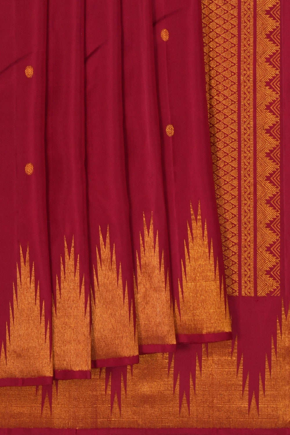 Image of Red Arani Silk Saree