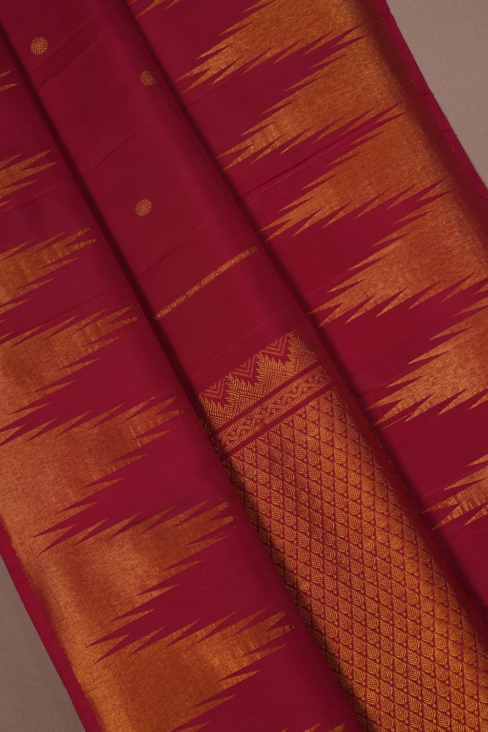 Image of Red Arani Silk Saree