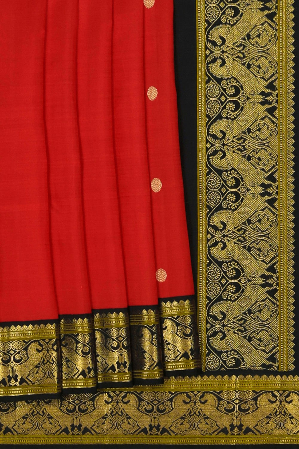 Image of Red Arani Silk Saree