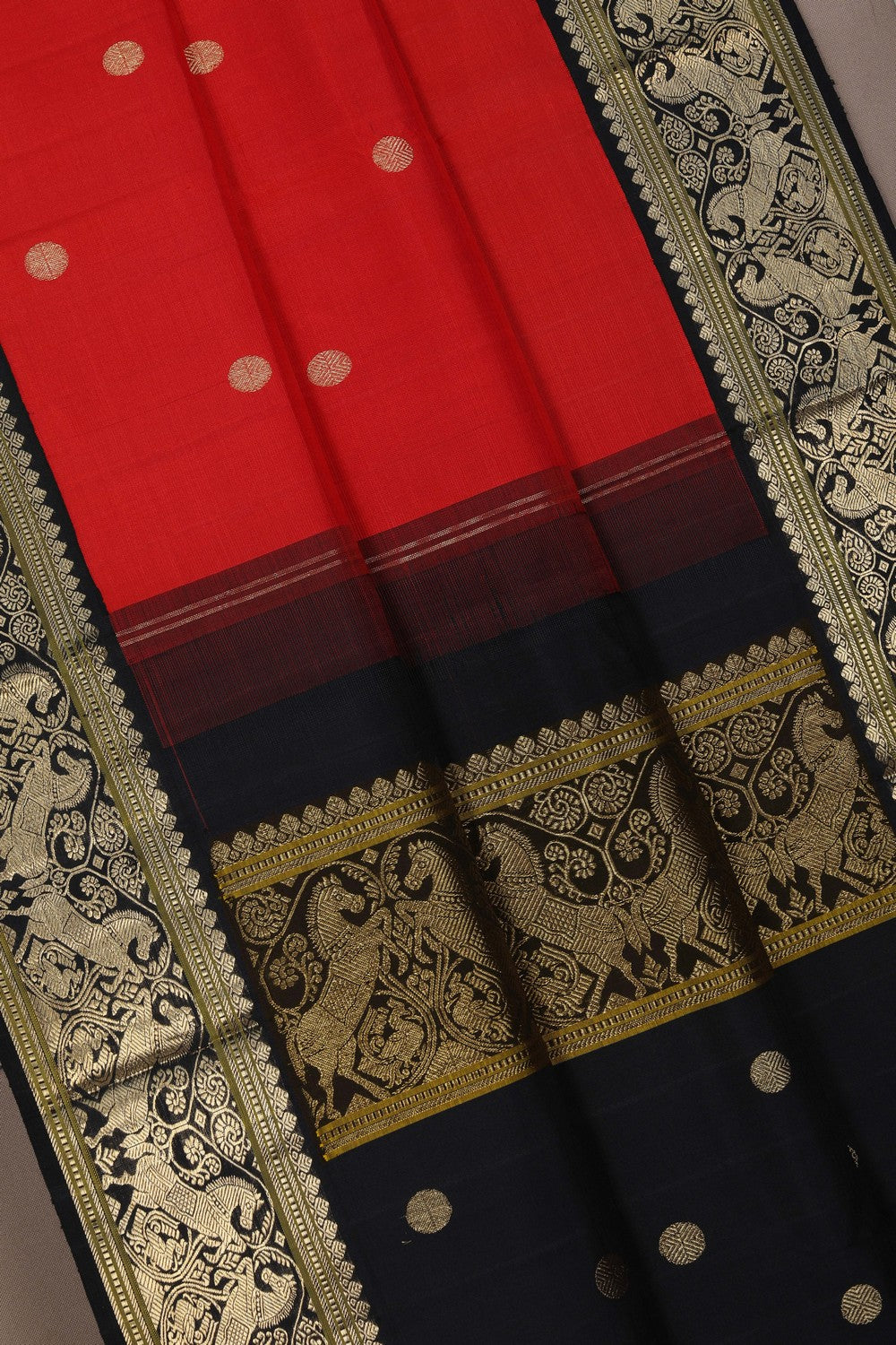 Image of Red Arani Silk Saree