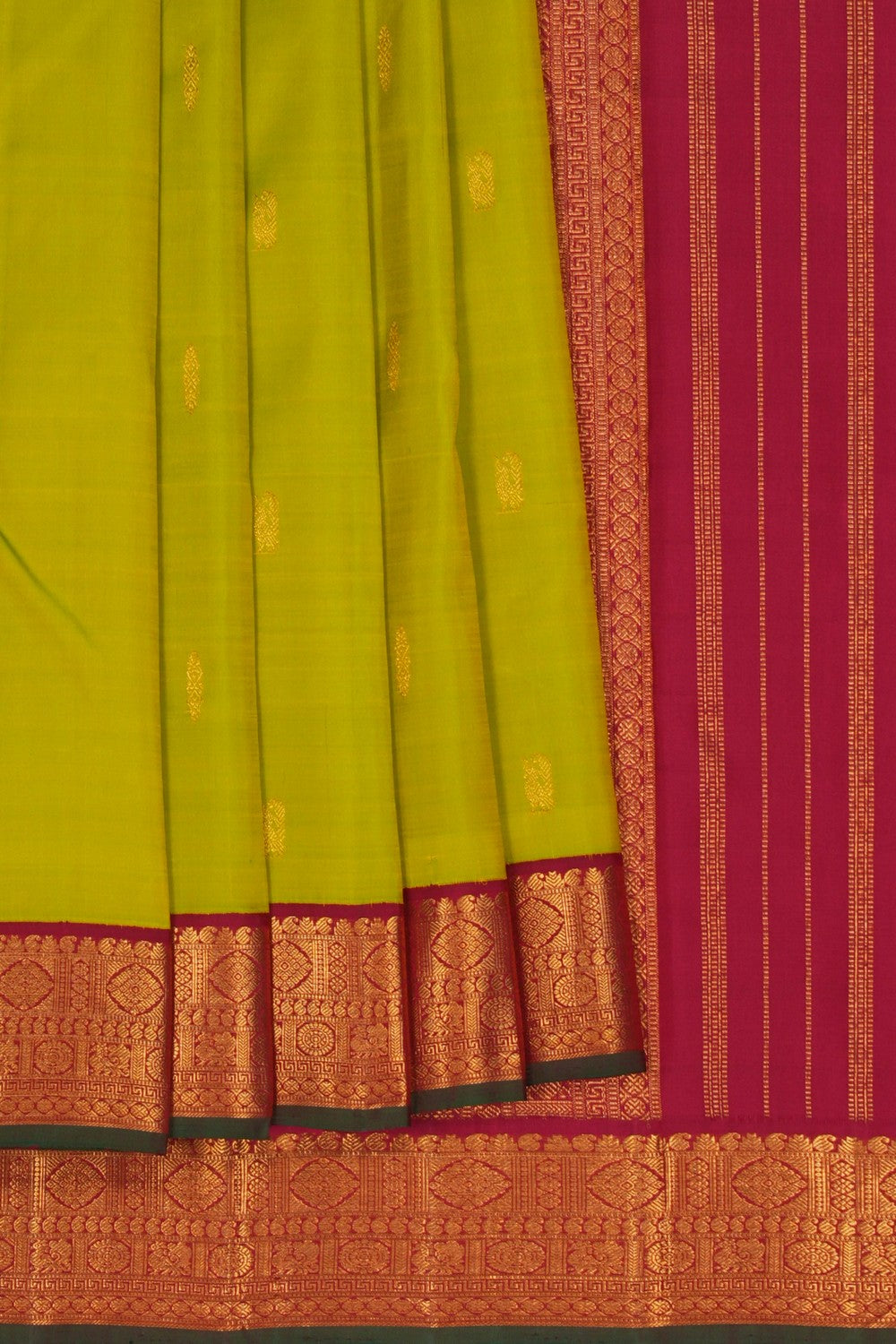 Image of Parrot Green Arani Silk Saree