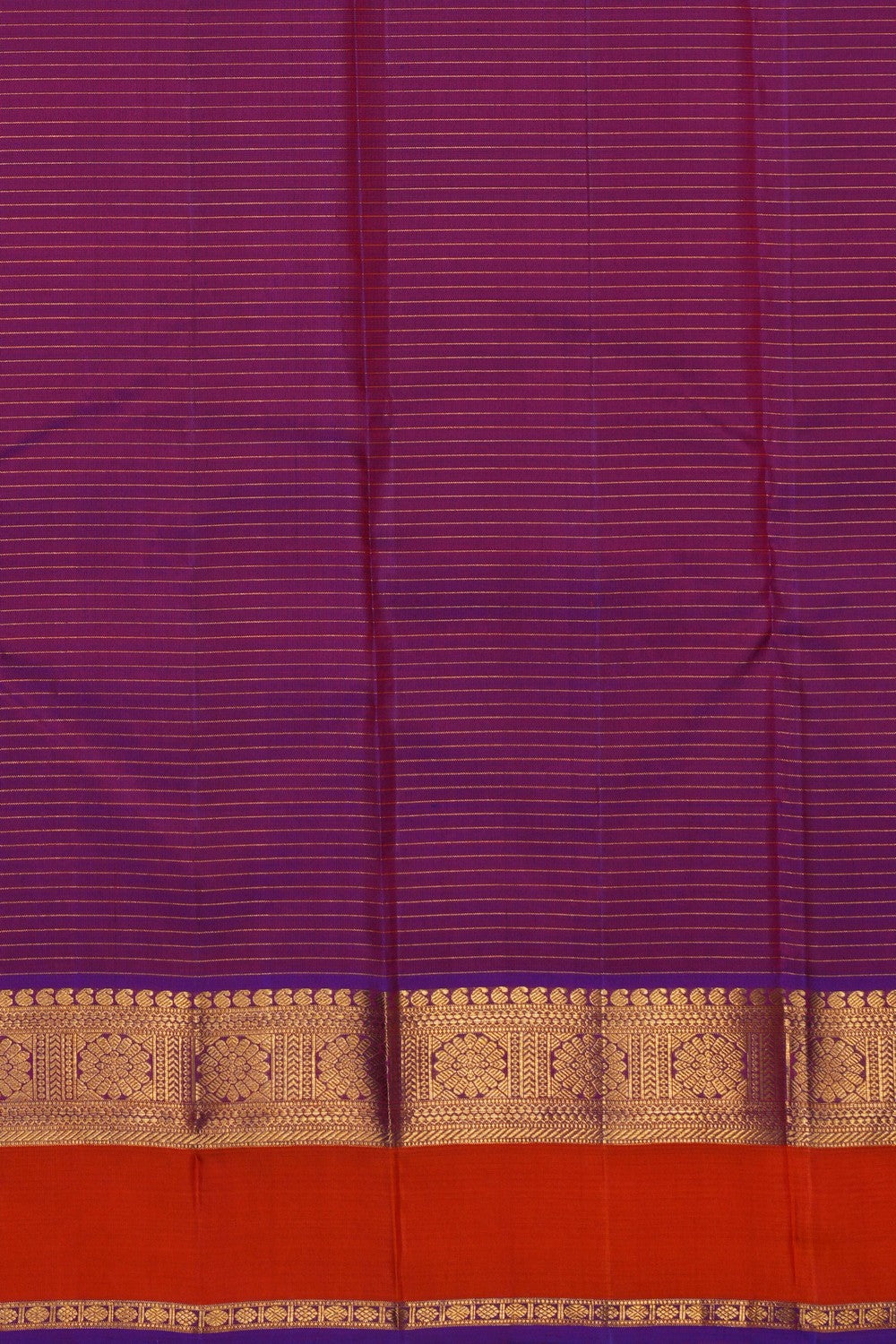 Image of Orange Kattam Arani Silk Saree